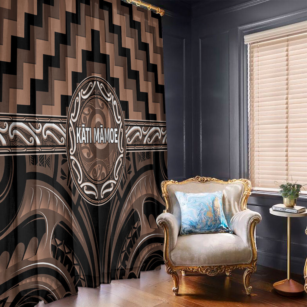 Aotearoa Kati Mamoe Window Curtain Maori Iwi Poutama Puhoro Tattoo LT14 - Polynesian Pride