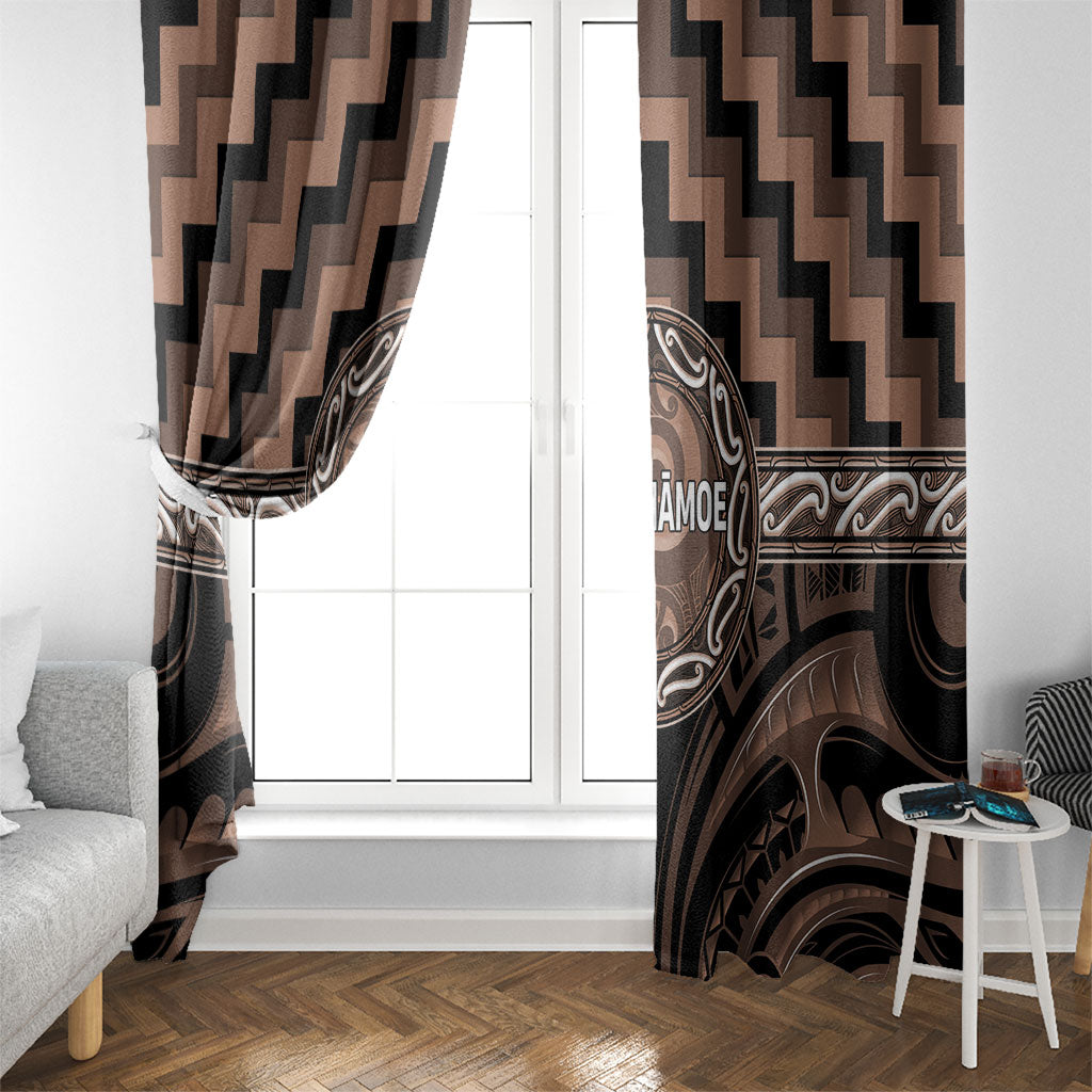 Aotearoa Kati Mamoe Window Curtain Maori Iwi Poutama Puhoro Tattoo LT14 - Polynesian Pride
