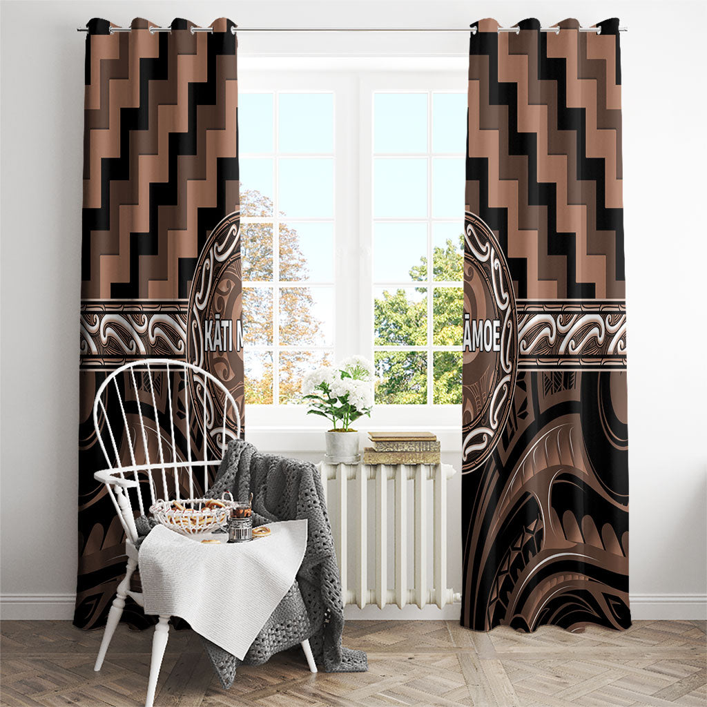 Aotearoa Kati Mamoe Window Curtain Maori Iwi Poutama Puhoro Tattoo LT14 - Polynesian Pride