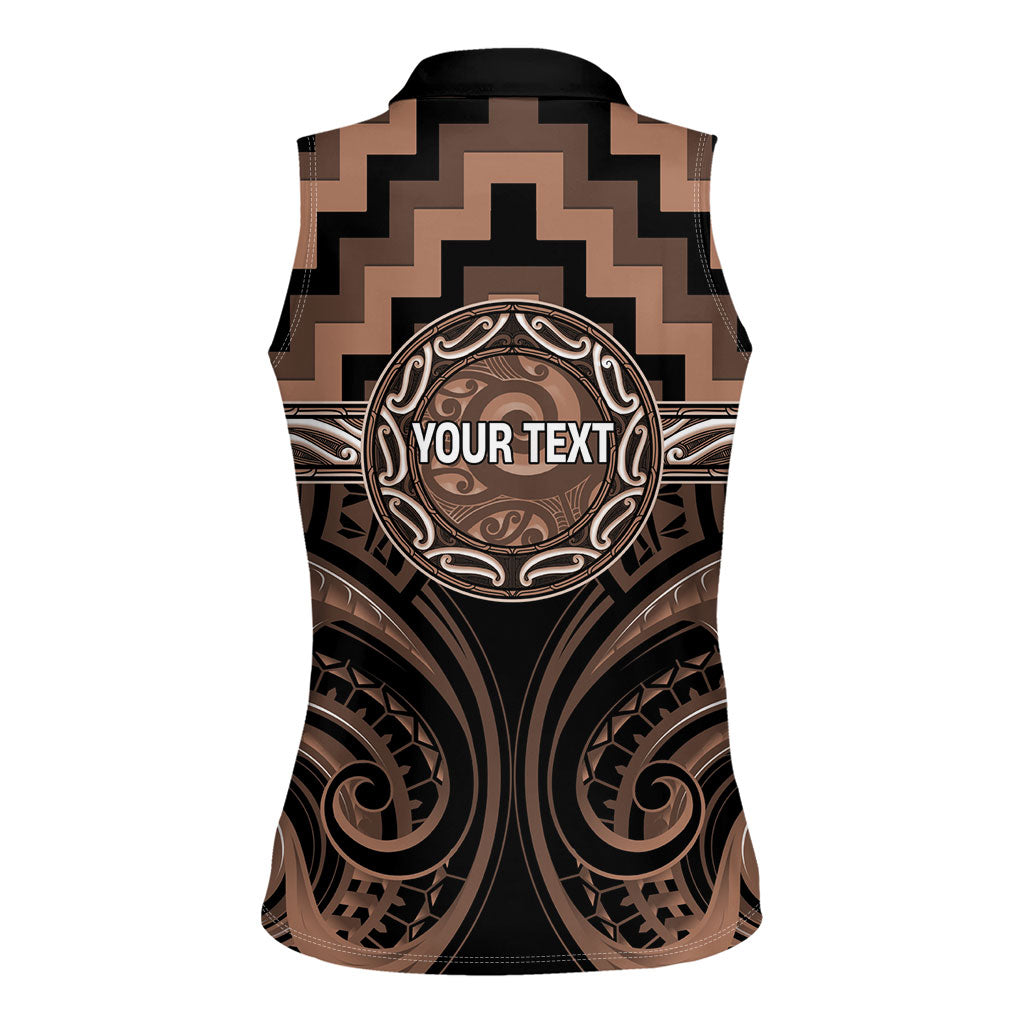 Aotearoa Kati Mamoe Personalised Women Sleeveless Polo Shirt Maori Iwi Poutama Puhoro Tattoo LT14 - Polynesian Pride