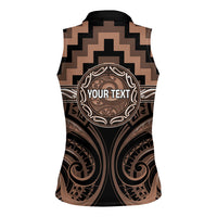 Aotearoa Kati Mamoe Personalised Women Sleeveless Polo Shirt Maori Iwi Poutama Puhoro Tattoo LT14 - Polynesian Pride