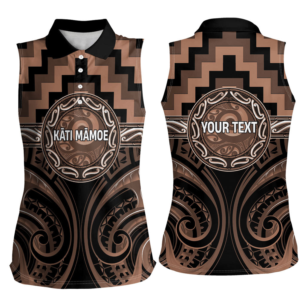 Aotearoa Kati Mamoe Personalised Women Sleeveless Polo Shirt Maori Iwi Poutama Puhoro Tattoo LT14 - Polynesian Pride