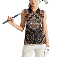 Aotearoa Kati Mamoe Personalised Women Sleeveless Polo Shirt Maori Iwi Poutama Puhoro Tattoo LT14 - Polynesian Pride