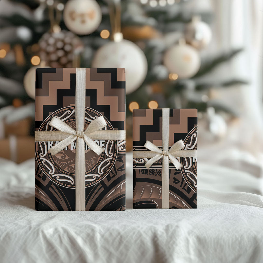Aotearoa Kati Mamoe Wrapping Paper Maori Iwi Poutama Puhoro Tattoo LT14 - Polynesian Pride