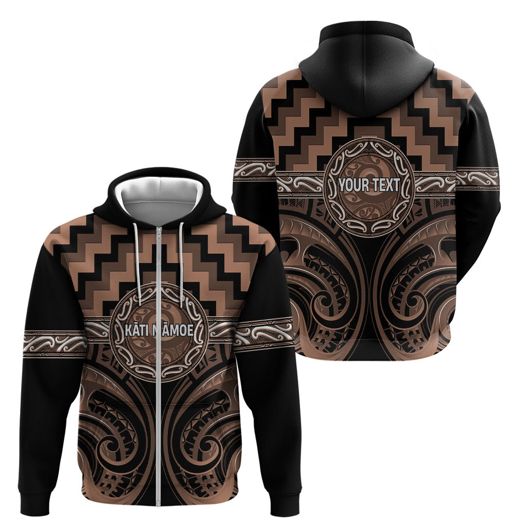 Aotearoa Kati Mamoe Personalised Zip Hoodie Maori Iwi Poutama Puhoro Tattoo LT14 - Polynesian Pride