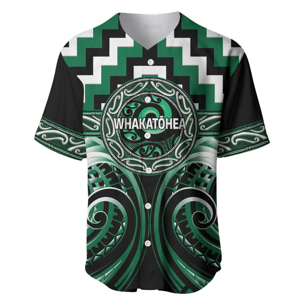 Aotearoa Whakatohea Personalised Baseball Jersey Maori Iwi Poutama Puhoro Tattoo LT14 Green - Polynesian Pride