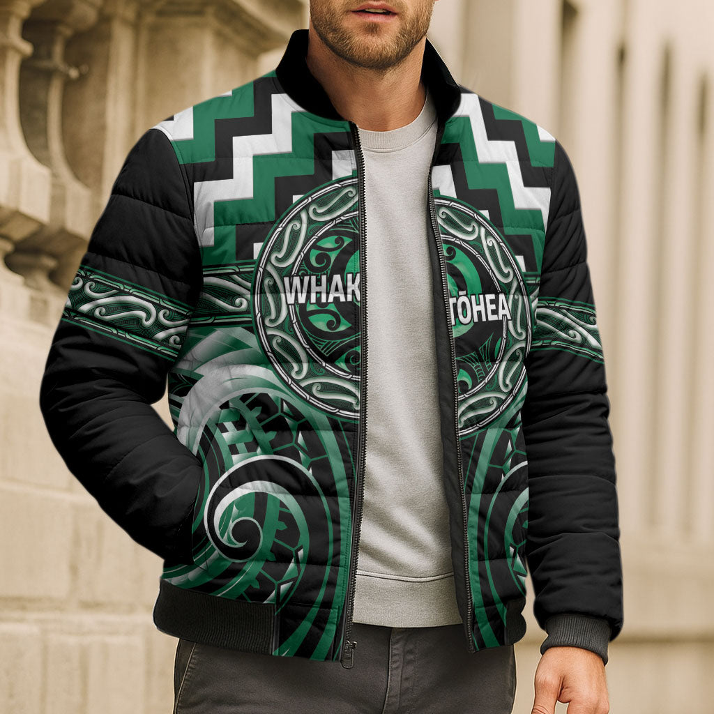 Aotearoa Whakatohea Personalised Bomber Puffer Jacket Maori Iwi Poutama Puhoro Tattoo LT14 - Polynesian Pride