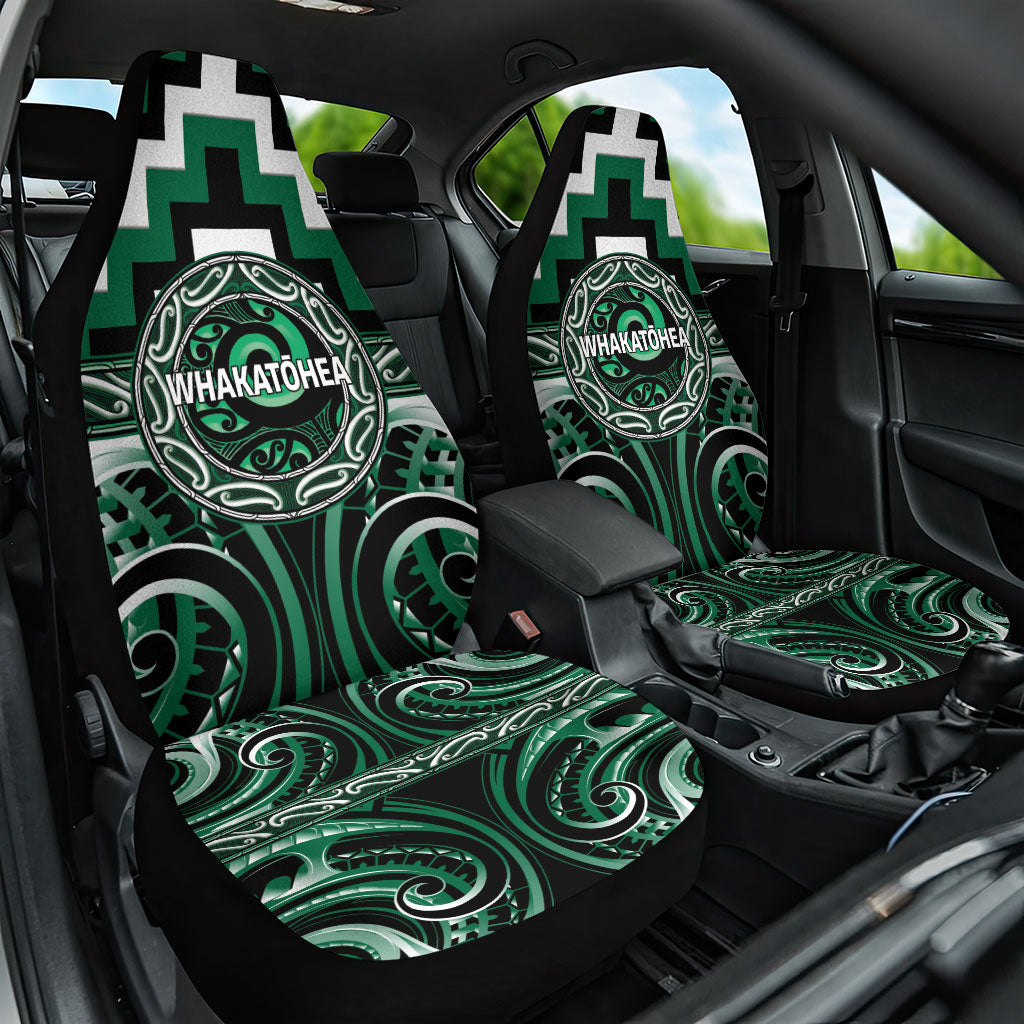 Aotearoa Whakatohea Car Seat Cover Maori Iwi Poutama Puhoro Tattoo LT14 One Size Green - Polynesian Pride