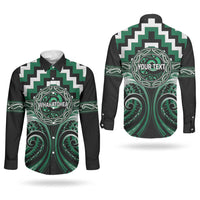 Aotearoa Whakatohea Personalised Couples Matching Tank Maxi Dress and Long Sleeve Button Shirt Maori Iwi Poutama Puhoro Tattoo LT14 - Polynesian Pride