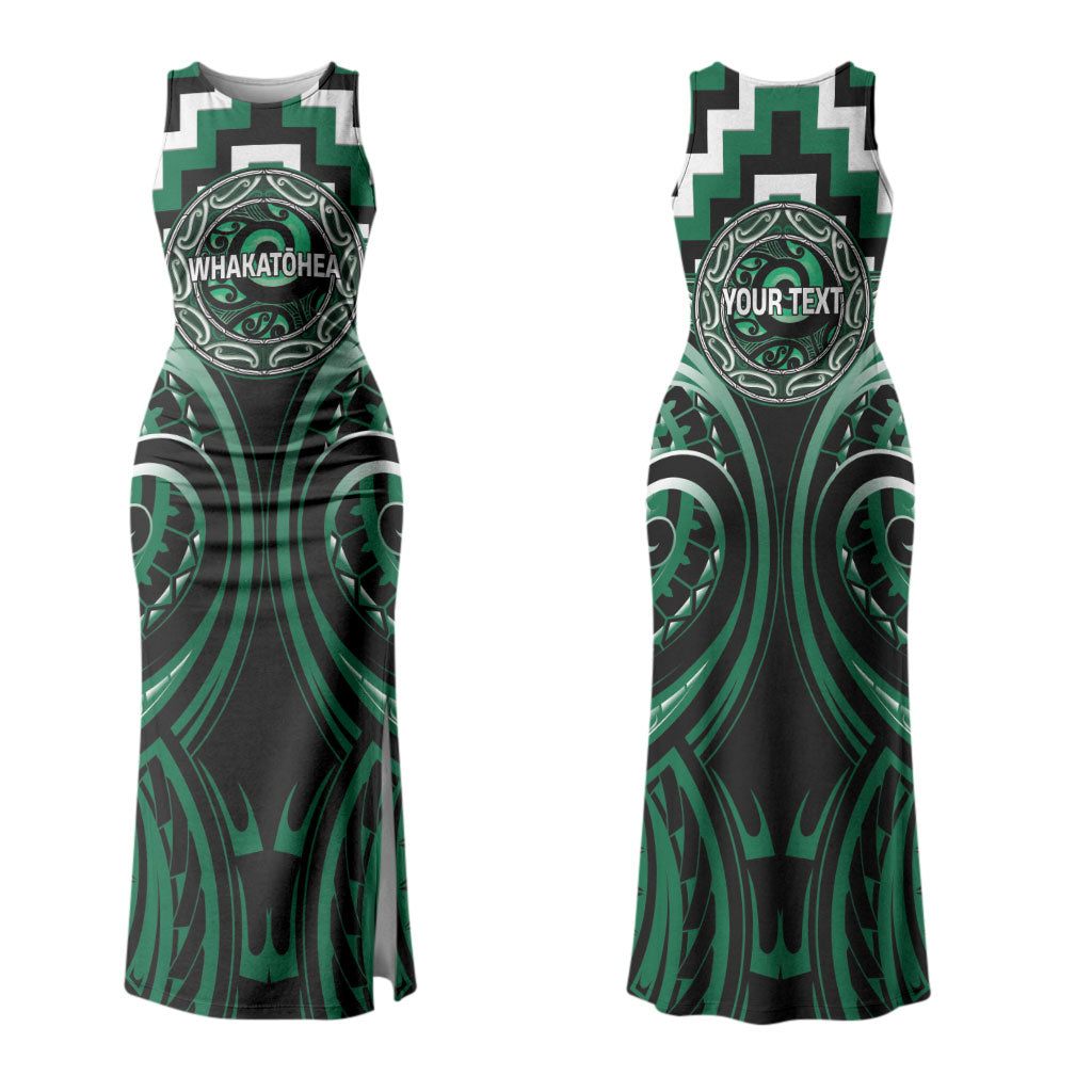 Aotearoa Whakatohea Personalised Couples Matching Tank Maxi Dress and Long Sleeve Button Shirt Maori Iwi Poutama Puhoro Tattoo LT14 - Polynesian Pride