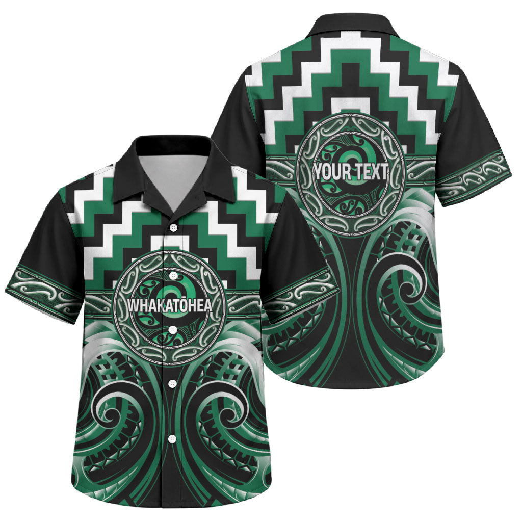 Aotearoa Whakatohea Personalised Family Matching Tank Maxi Dress and Hawaiian Shirt Maori Iwi Poutama Puhoro Tattoo LT14 Son's Shirt Green - Polynesian Pride