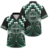 Aotearoa Whakatohea Personalised Family Matching Tank Maxi Dress and Hawaiian Shirt Maori Iwi Poutama Puhoro Tattoo LT14 Son's Shirt Green - Polynesian Pride