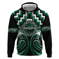 Aotearoa Whakatohea Personalised Hoodie Maori Iwi Poutama Puhoro Tattoo LT14 Pullover Hoodie Green - Polynesian Pride