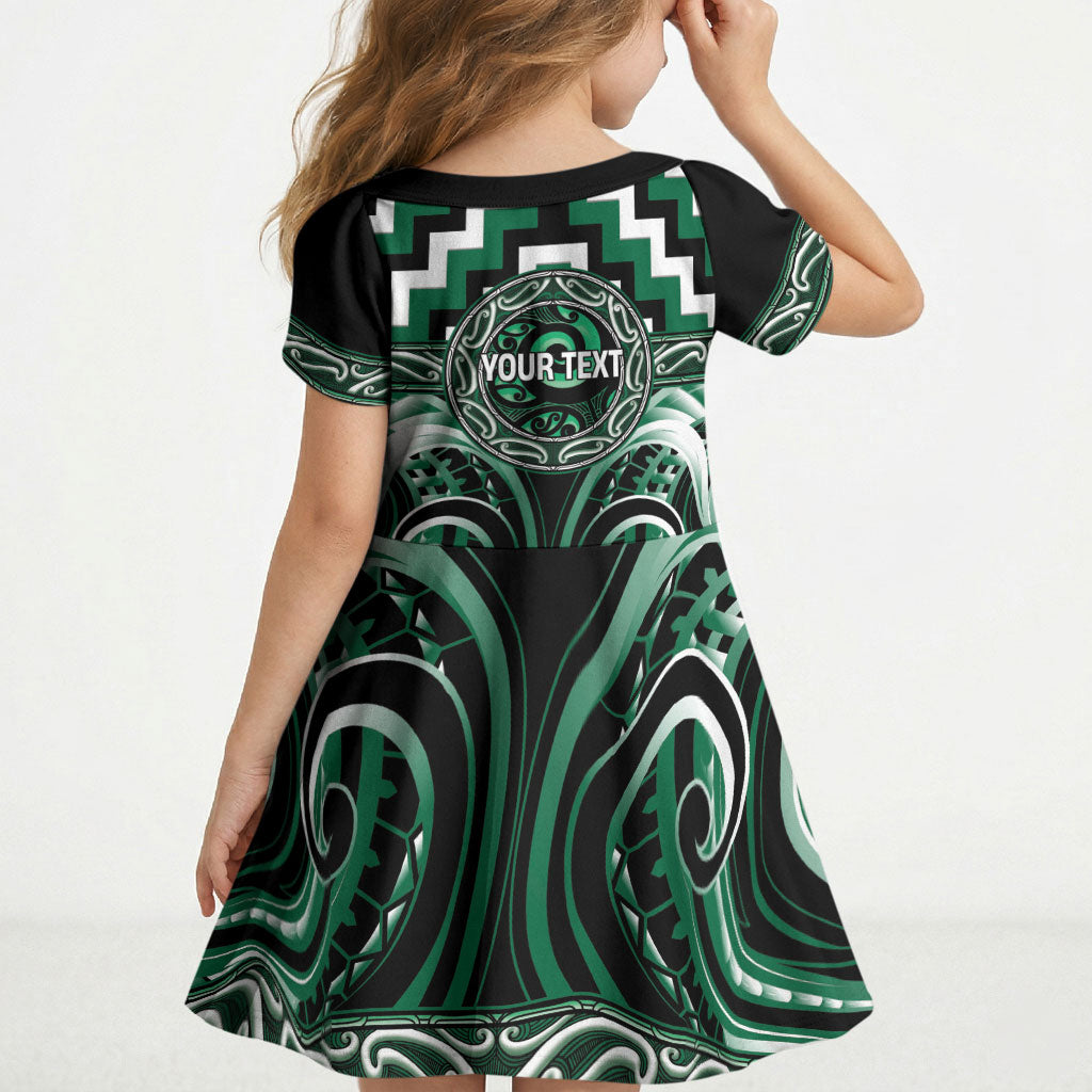 Aotearoa Whakatohea Personalised Kid Short Sleeve Dress Maori Iwi Poutama Puhoro Tattoo LT14 - Polynesian Pride