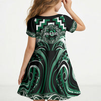 Aotearoa Whakatohea Personalised Kid Short Sleeve Dress Maori Iwi Poutama Puhoro Tattoo LT14 - Polynesian Pride