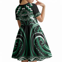 Aotearoa Whakatohea Personalised Kid Short Sleeve Dress Maori Iwi Poutama Puhoro Tattoo LT14 - Polynesian Pride