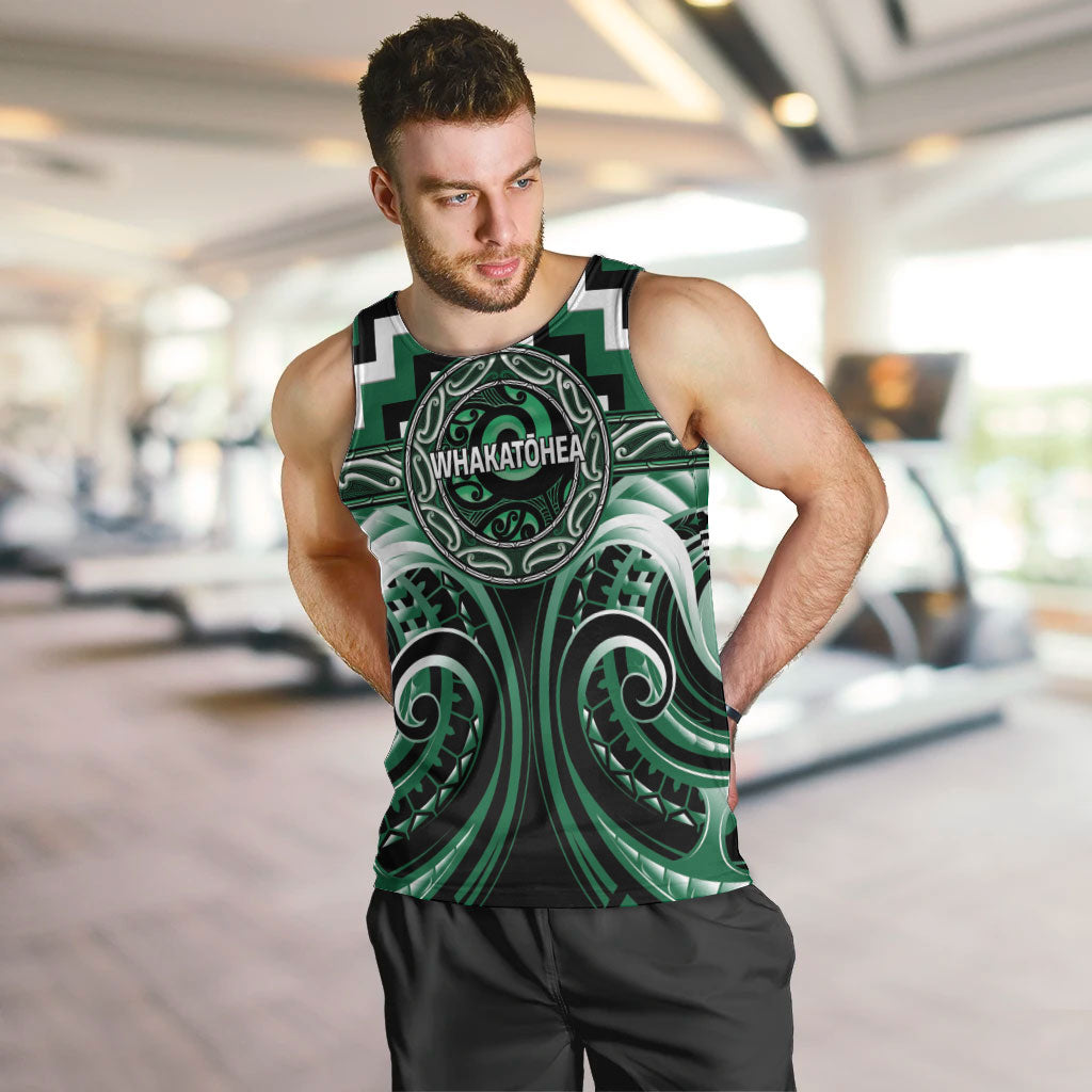 Aotearoa Whakatohea Personalised Men Tank Top Maori Iwi Poutama Puhoro Tattoo LT14 Green - Polynesian Pride