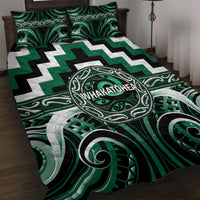 Aotearoa Whakatohea Quilt Bed Set Maori Iwi Poutama Puhoro Tattoo LT14 Green - Polynesian Pride