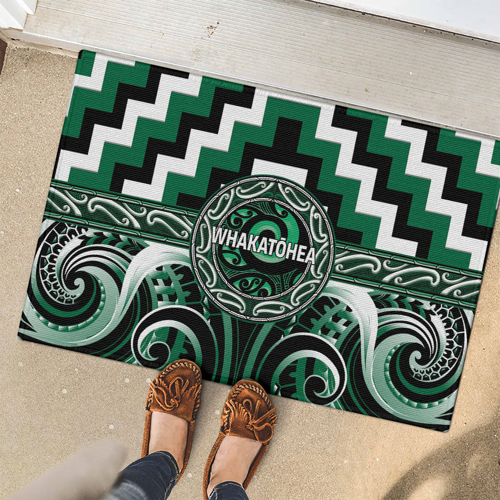 Aotearoa Whakatohea Rubber Doormat Maori Iwi Poutama Puhoro Tattoo LT14 - Polynesian Pride