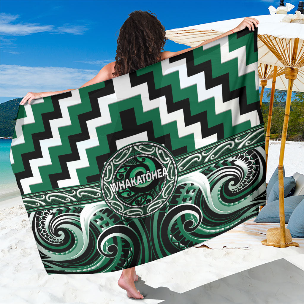 Aotearoa Whakatohea Sarong Maori Iwi Poutama Puhoro Tattoo LT14 One Size 44 x 66 inches Green - Polynesian Pride