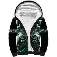 Aotearoa Whakatohea Personalised Sherpa Hoodie Maori Iwi Poutama Puhoro Tattoo LT14 Unisex Green - Polynesian Pride