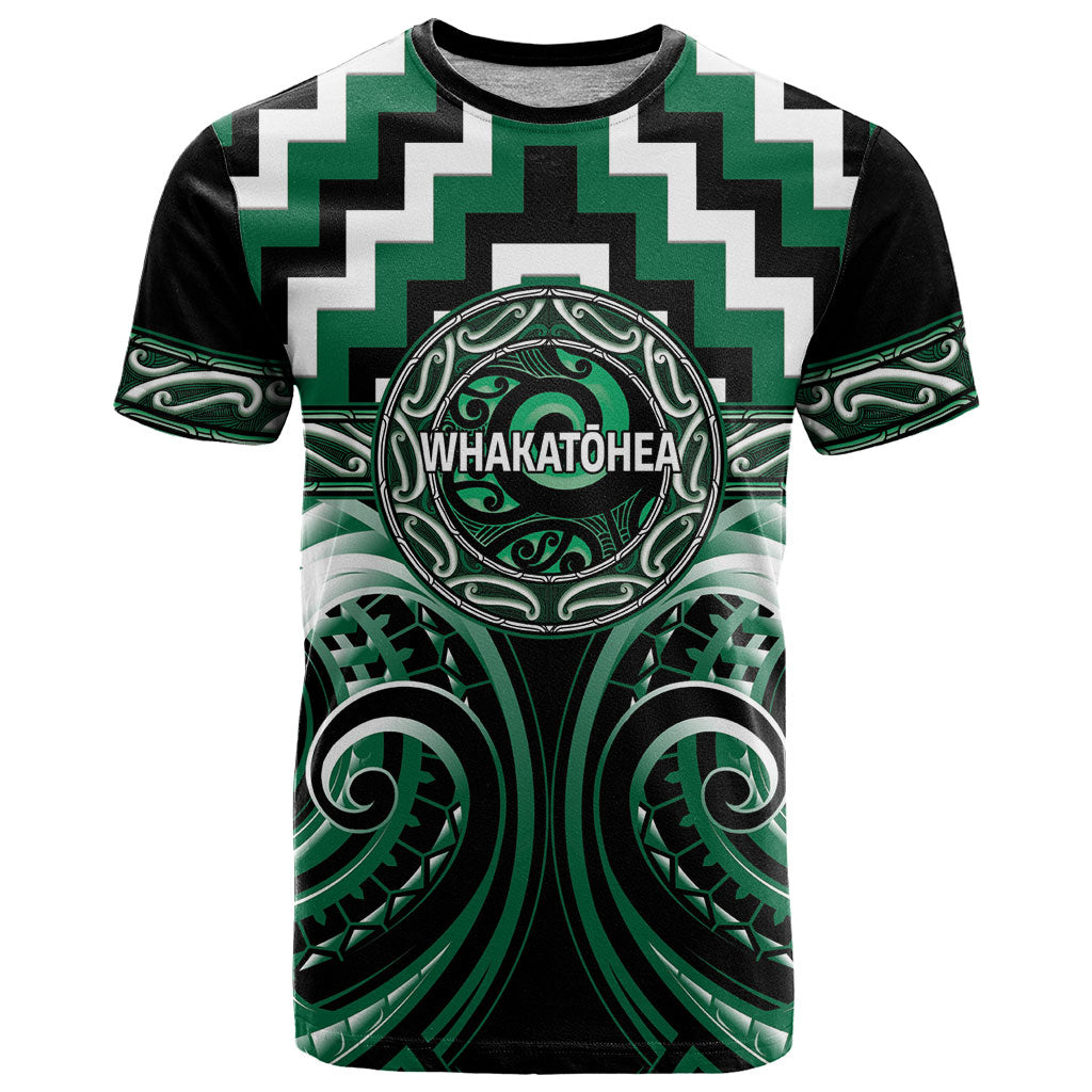 Aotearoa Whakatohea Personalised T Shirt Maori Iwi Poutama Puhoro Tattoo LT14 Green - Polynesian Pride