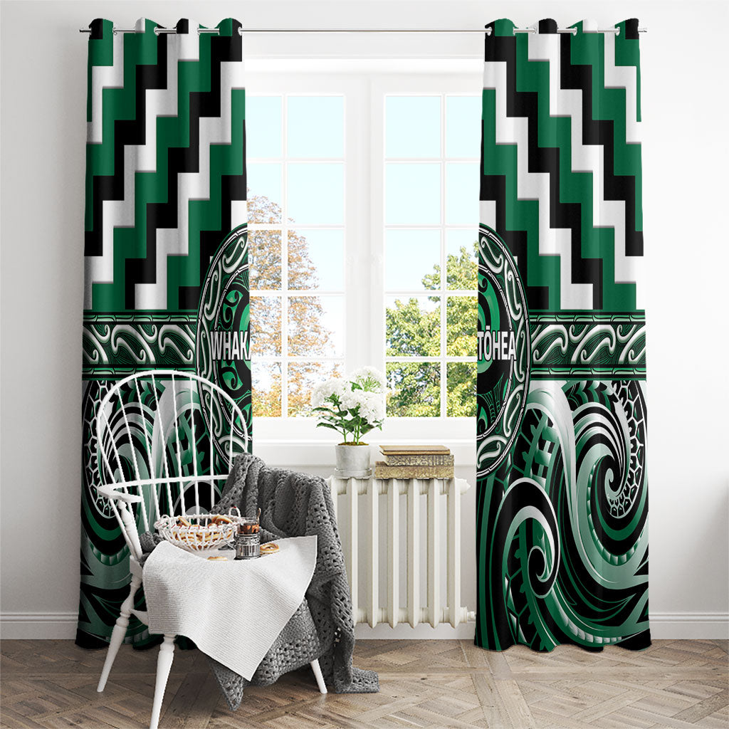 Aotearoa Whakatohea Window Curtain Maori Iwi Poutama Puhoro Tattoo LT14 - Polynesian Pride