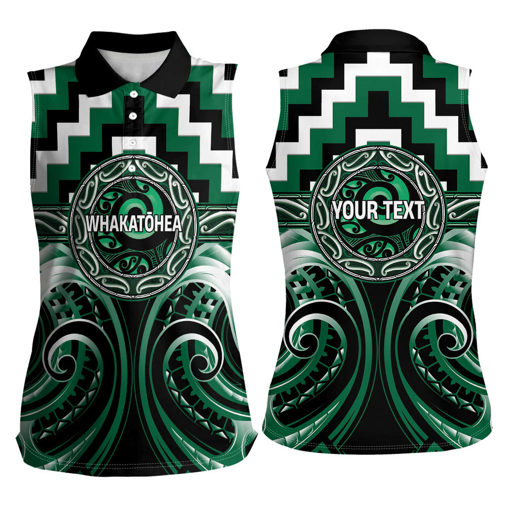 Aotearoa Whakatohea Personalised Women Sleeveless Polo Shirt Maori Iwi Poutama Puhoro Tattoo LT14 - Polynesian Pride