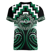 Aotearoa Whakatohea Personalised Women V-Neck T-Shirt Maori Iwi Poutama Puhoro Tattoo LT14 - Polynesian Pride