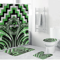 Aotearoa Ngati Awa Bathroom Set Maori Iwi Poutama Puhoro Tattoo LT14 Bathroom Set (4 pcs) Green - Polynesian Pride