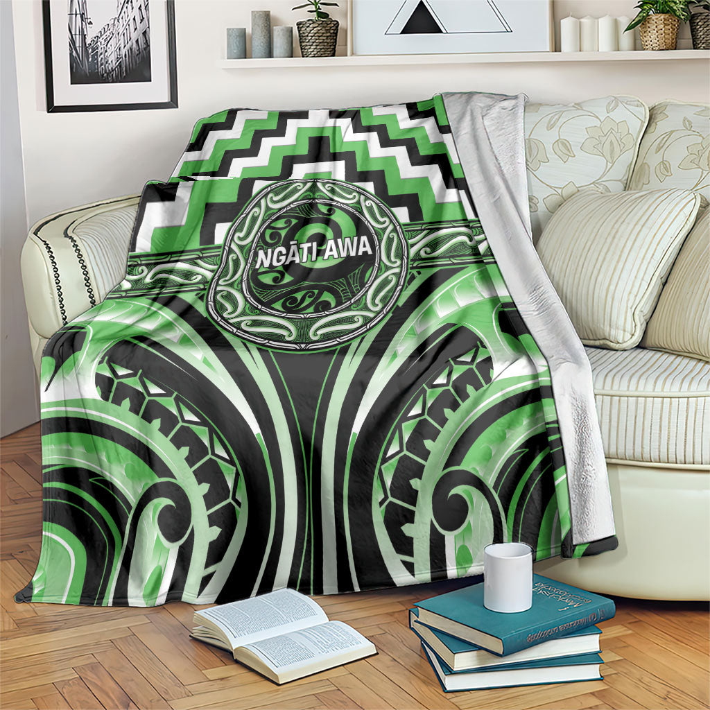 Aotearoa Ngati Awa Blanket Maori Iwi Poutama Puhoro Tattoo LT14 Green - Polynesian Pride