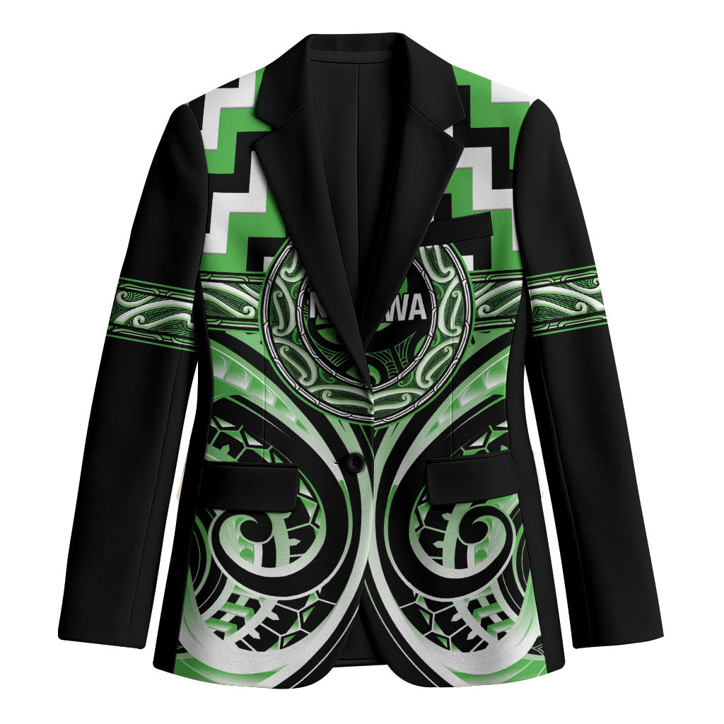 Aotearoa Ngati Awa Personalised Blazer Maori Iwi Poutama Puhoro Tattoo LT14 Unisex Green - Polynesian Pride