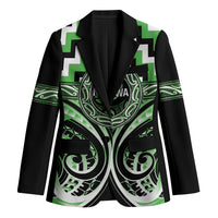 Aotearoa Ngati Awa Personalised Blazer Maori Iwi Poutama Puhoro Tattoo LT14 Unisex Green - Polynesian Pride