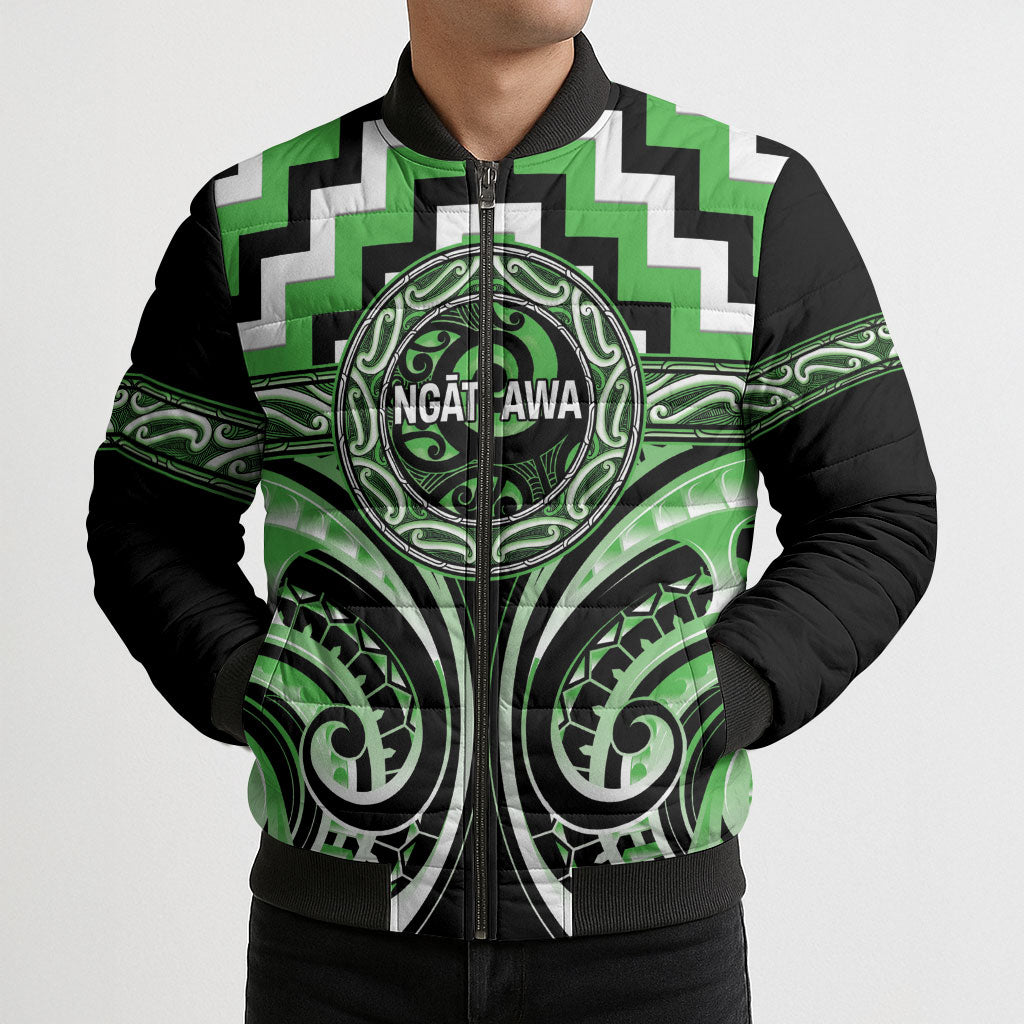 Aotearoa Ngati Awa Personalised Bomber Puffer Jacket Maori Iwi Poutama Puhoro Tattoo LT14 - Polynesian Pride