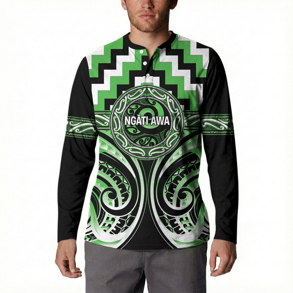 Aotearoa Ngati Awa Personalised Button Sweatshirt Maori Iwi Poutama Puhoro Tattoo LT14 - Polynesian Pride