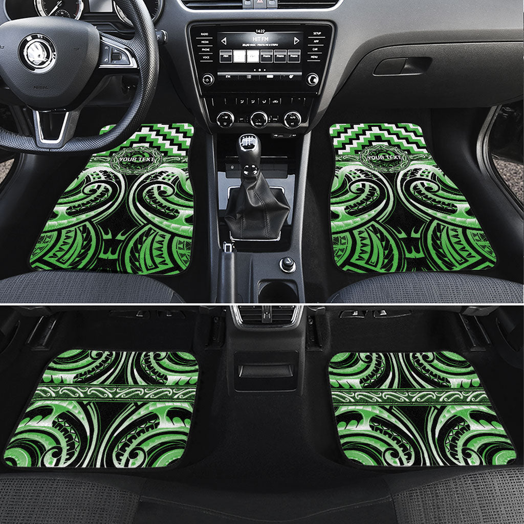 Aotearoa Ngati Awa Personalised Car Mats Maori Iwi Poutama Puhoro Tattoo LT14 Set 4pcs Green - Polynesian Pride