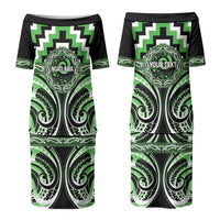 Aotearoa Ngati Awa Personalised Couples Matching Puletasi and Hawaiian Shirt Maori Iwi Poutama Puhoro Tattoo LT14 - Polynesian Pride