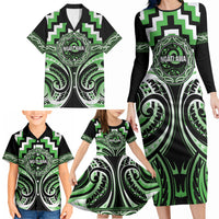 Aotearoa Ngati Awa Personalised Family Matching Long Sleeve Bodycon Dress and Hawaiian Shirt Maori Iwi Poutama Puhoro Tattoo LT14 - Polynesian Pride