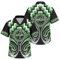Aotearoa Ngati Awa Personalised Family Matching Puletasi and Hawaiian Shirt Maori Iwi Poutama Puhoro Tattoo LT14 Son's Shirt Green - Polynesian Pride