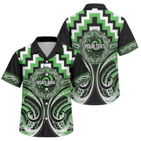 Aotearoa Ngati Awa Personalised Family Matching Short Sleeve Bodycon Dress and Hawaiian Shirt Maori Iwi Poutama Puhoro Tattoo LT14 Son's Shirt Green - Polynesian Pride