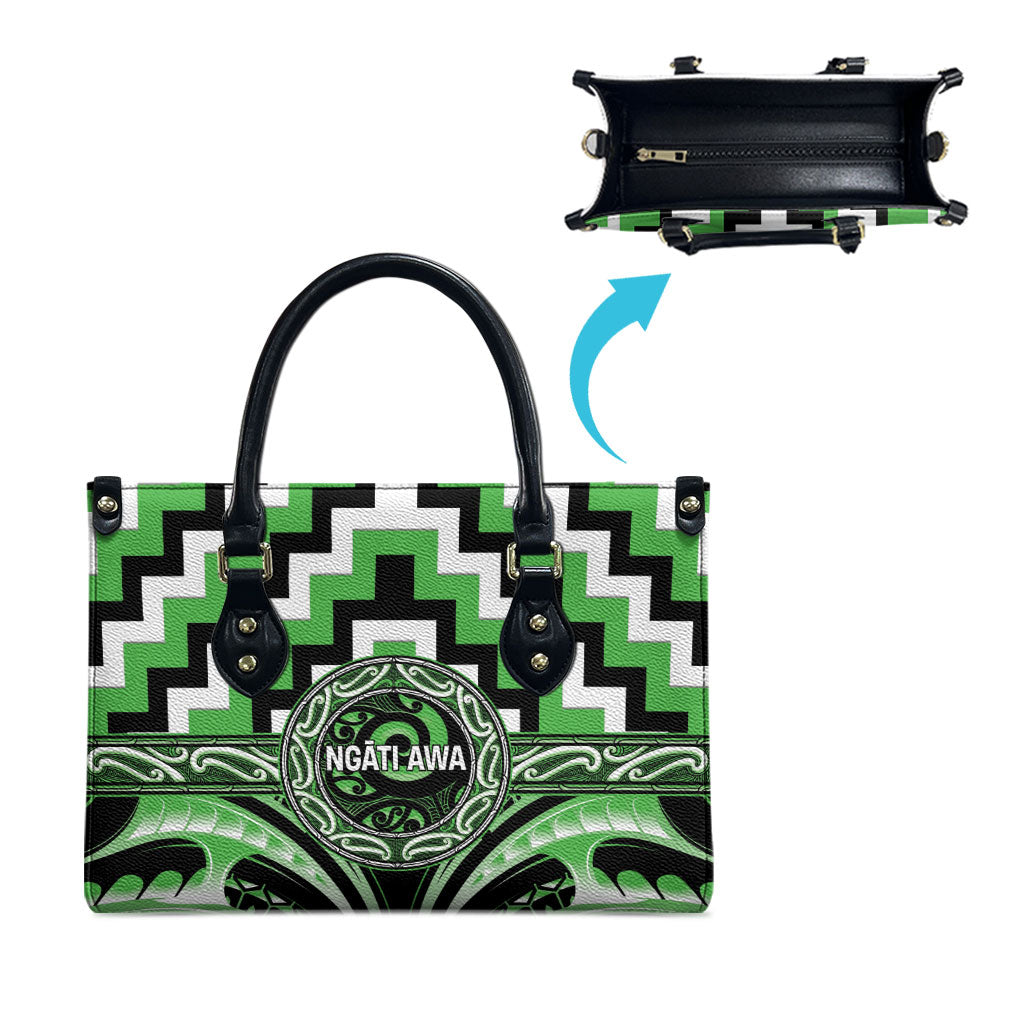 Aotearoa Ngati Awa Leather Bag Maori Iwi Poutama Puhoro Tattoo LT14 - Polynesian Pride