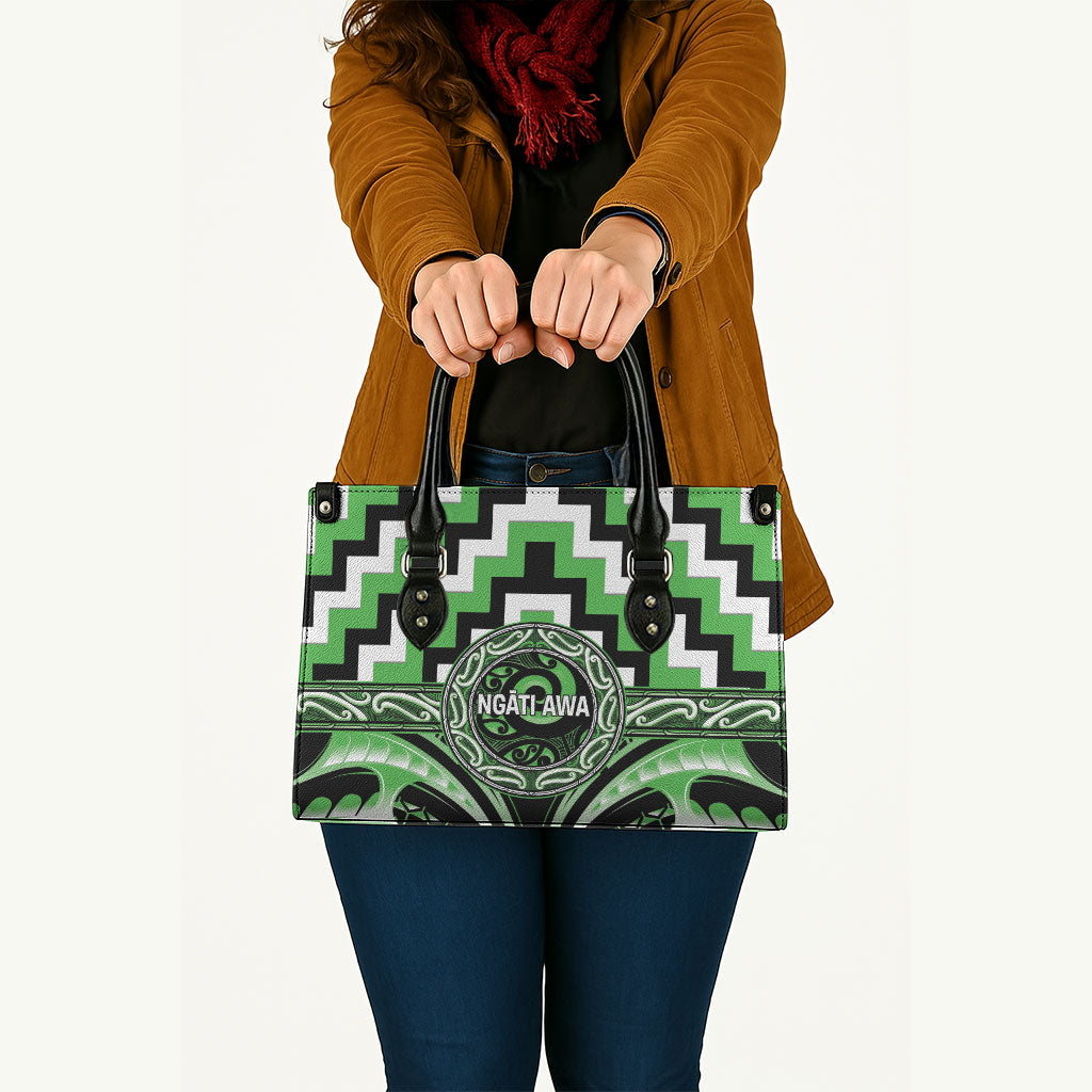 Aotearoa Ngati Awa Leather Bag Maori Iwi Poutama Puhoro Tattoo LT14 - Polynesian Pride