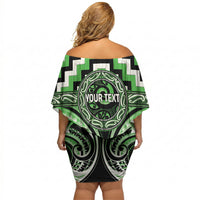 Aotearoa Ngati Awa Personalised Off Shoulder Short Dress Maori Iwi Poutama Puhoro Tattoo LT14 - Polynesian Pride