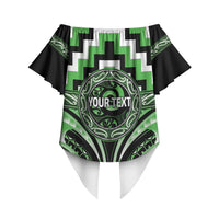 Aotearoa Ngati Awa Personalised Off Shoulder Wrap Waist Top Maori Iwi Poutama Puhoro Tattoo LT14 - Polynesian Pride