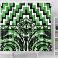 Aotearoa Ngati Awa Shower Curtain Maori Iwi Poutama Puhoro Tattoo LT14 - Polynesian Pride
