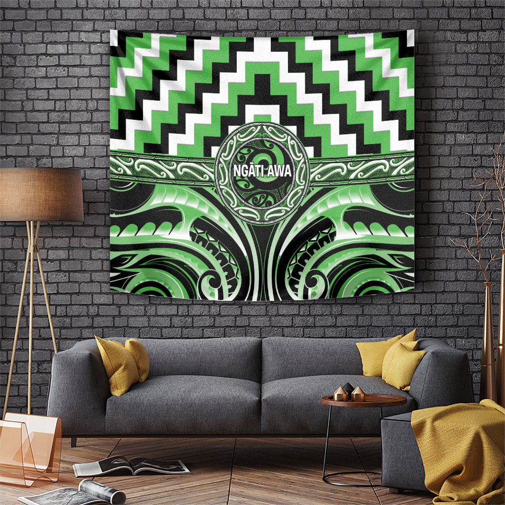 Aotearoa Ngati Awa Tapestry Maori Iwi Poutama Puhoro Tattoo LT14 Green - Polynesian Pride