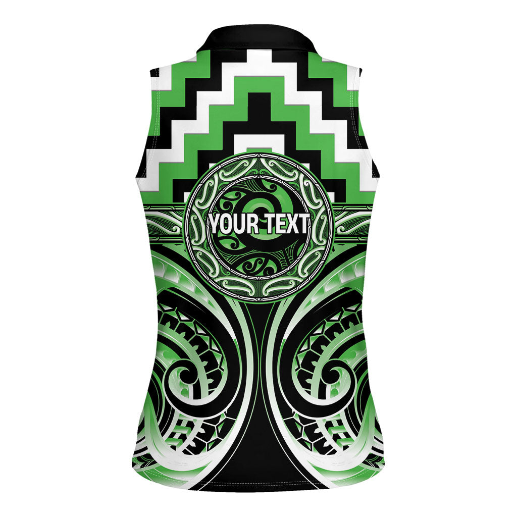 Aotearoa Ngati Awa Personalised Women Sleeveless Polo Shirt Maori Iwi Poutama Puhoro Tattoo LT14 - Polynesian Pride