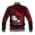 French Polynesia Tahiti Baseball Jacket Polynesian Shark Tattoo With Hibiscus Red Version LT14 - Polynesian Pride