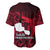 French Polynesia Tahiti Baseball Jersey Polynesian Shark Tattoo With Hibiscus Red Version LT14 - Polynesian Pride