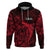 French Polynesia Tahiti Hoodie Polynesian Shark Tattoo With Hibiscus Red Version LT14 Pullover Hoodie Red - Polynesian Pride